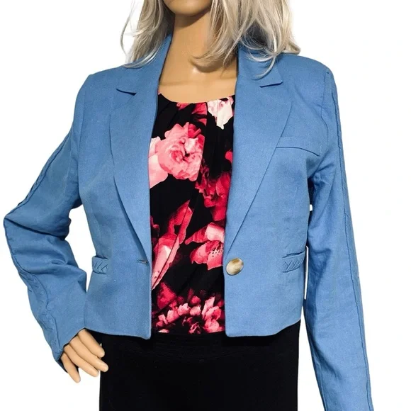 Jason Wu Notch Lapel Crop Blue Blazer NWT Size Small - Picture 13 of 13